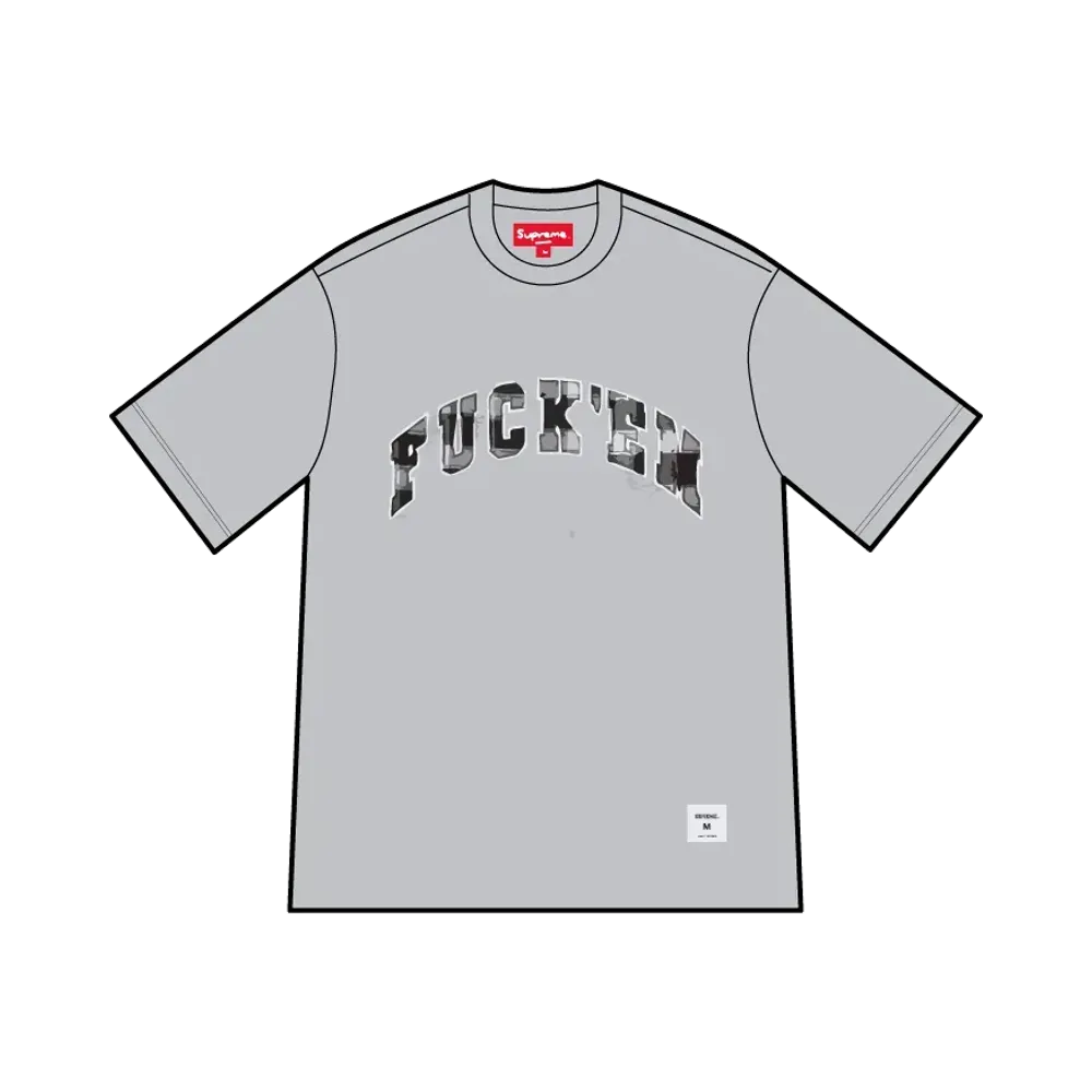 Supreme Fuck Em Plaid S/S Top "Heather Grey"