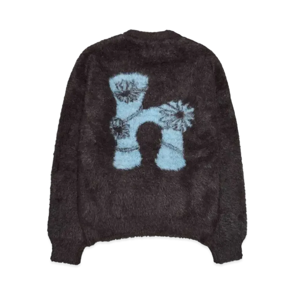 HTH H flower logo knit "BROWN"