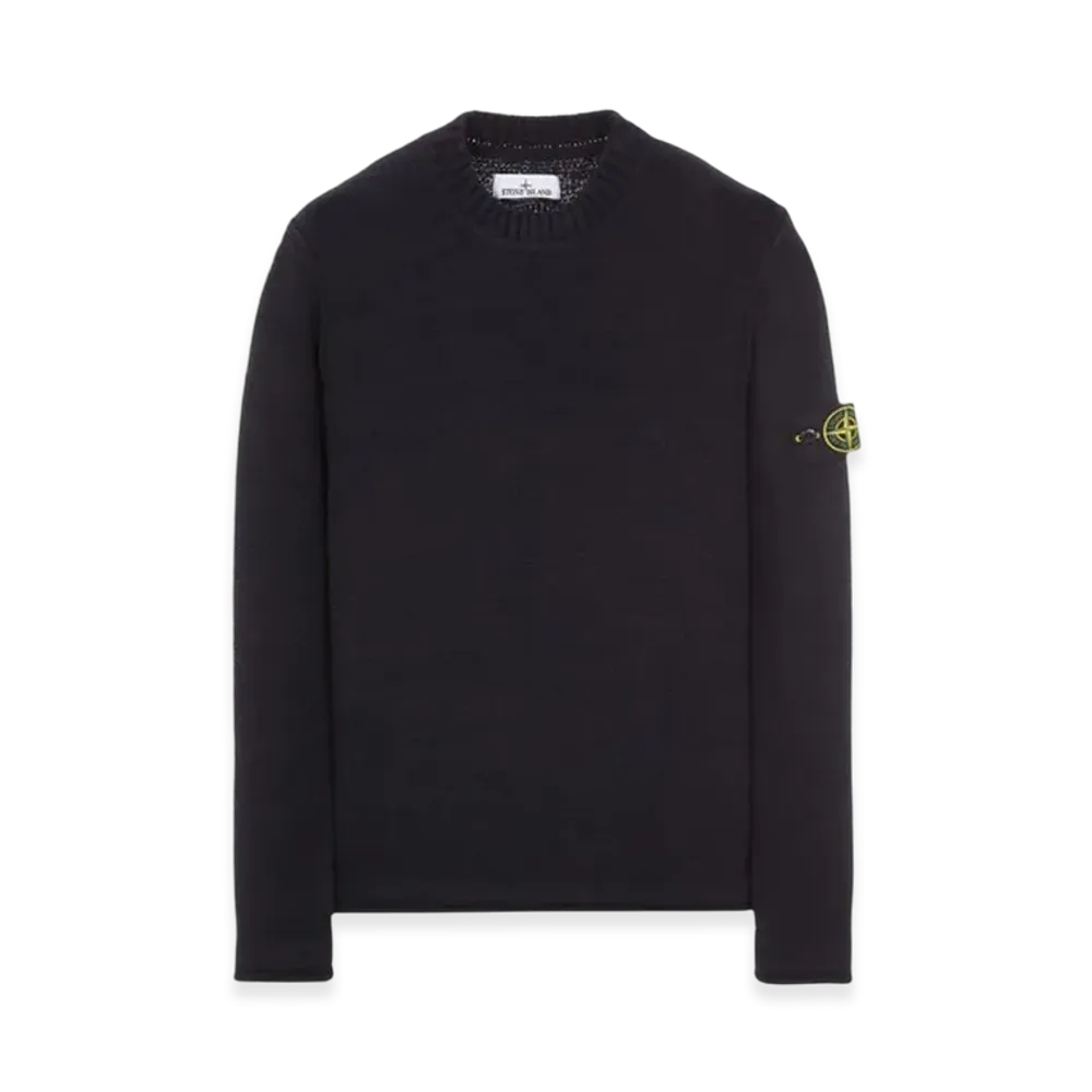 Stone Island 530A6 Cotton Nylon Crewneck Sweater - 22FW "Black"