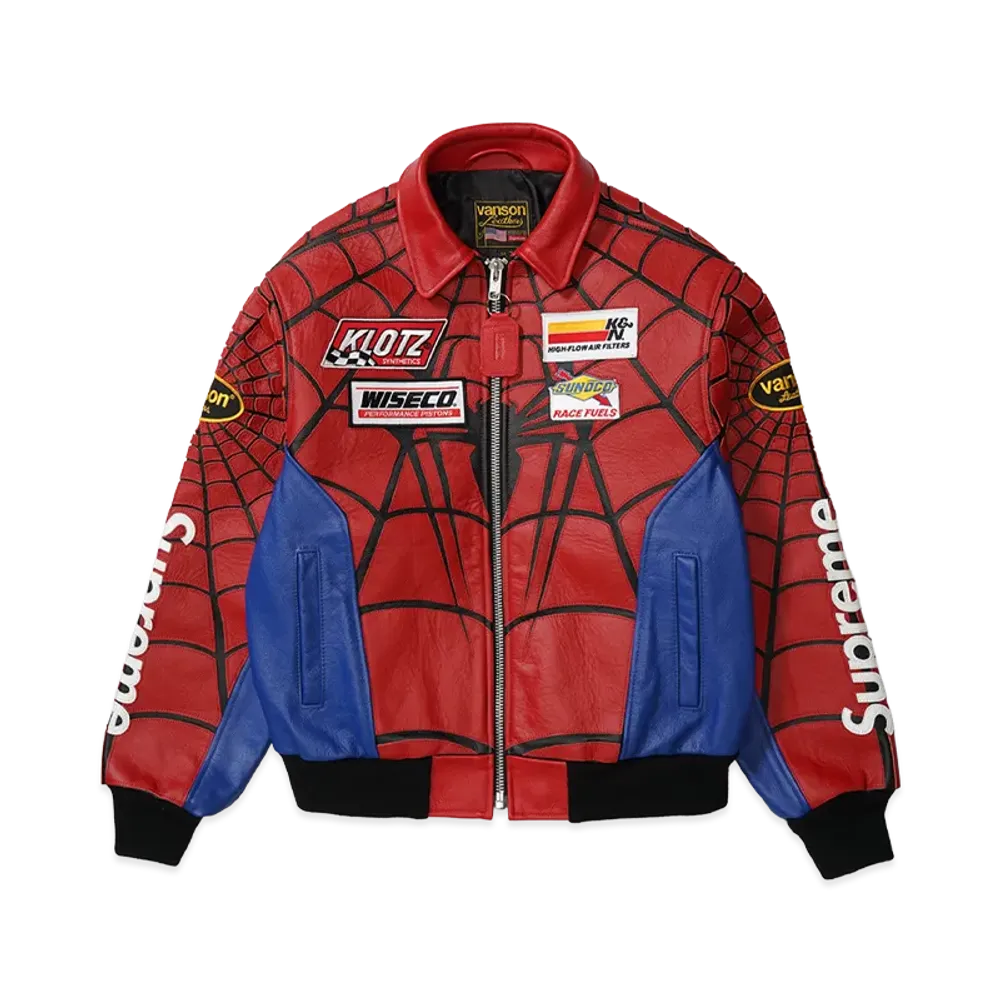 Supreme x Vanson Leathers Spider-Man Jacket "Red"
