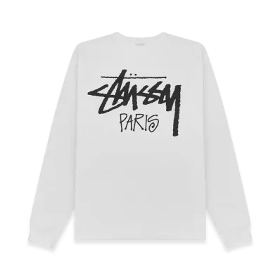Stussy Stock Paris LS Tee "White"