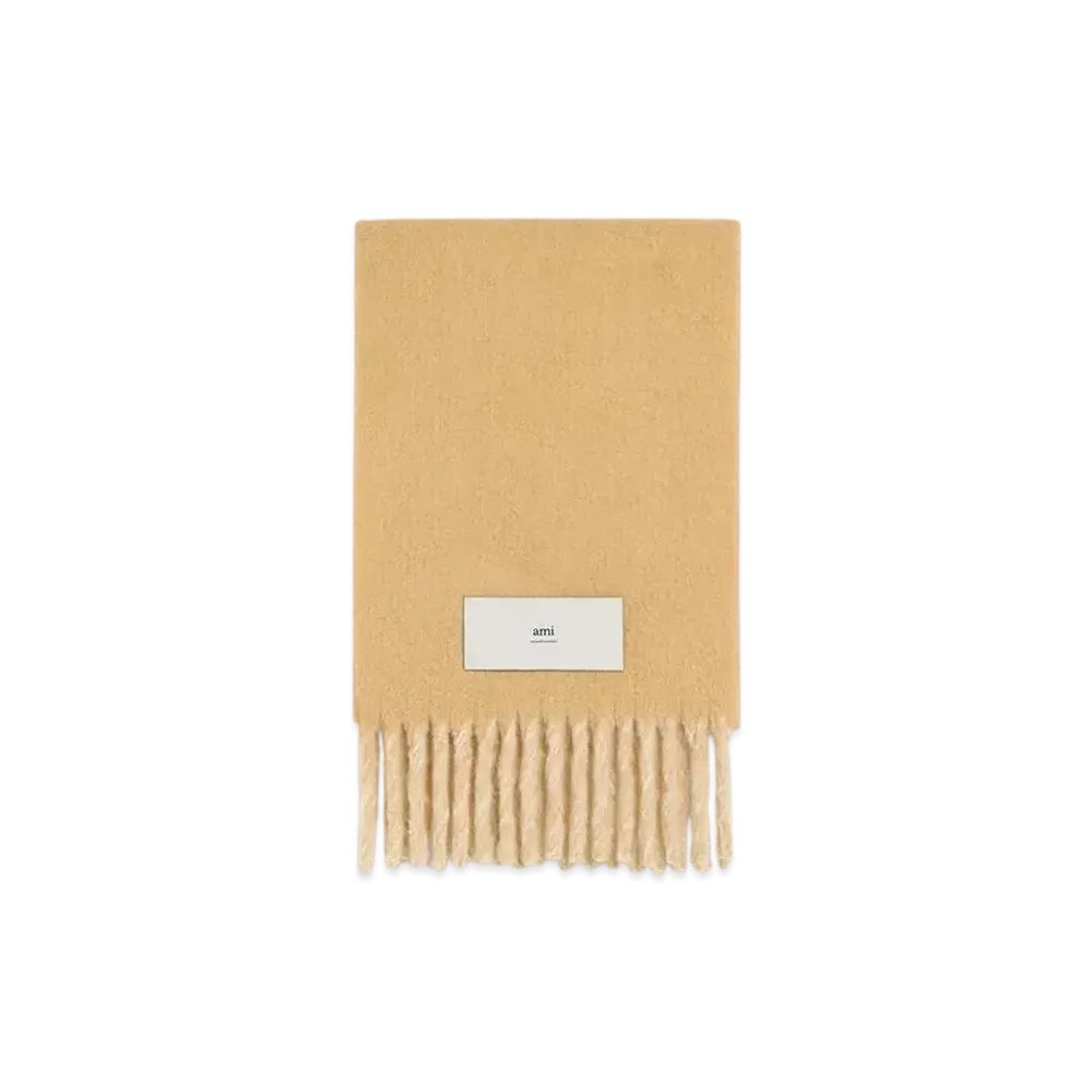 AMI PARIS Tab By Color Double Side Scarf "Sand"