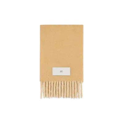 AMI PARIS Tab By Color Double Side Scarf "Sand"