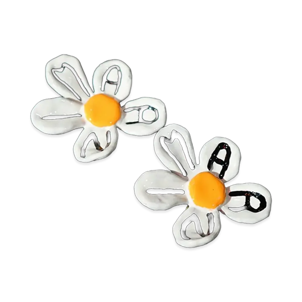 MARNI Women's White Daisy Earrings "White"