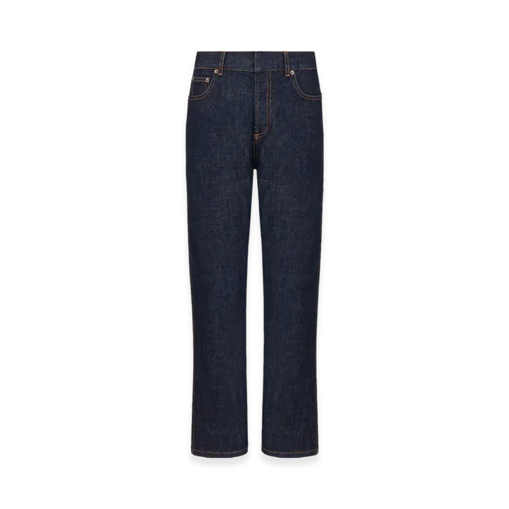 Dior Women's 8 Straight Cropped Jeans D03 "Deep Blue"