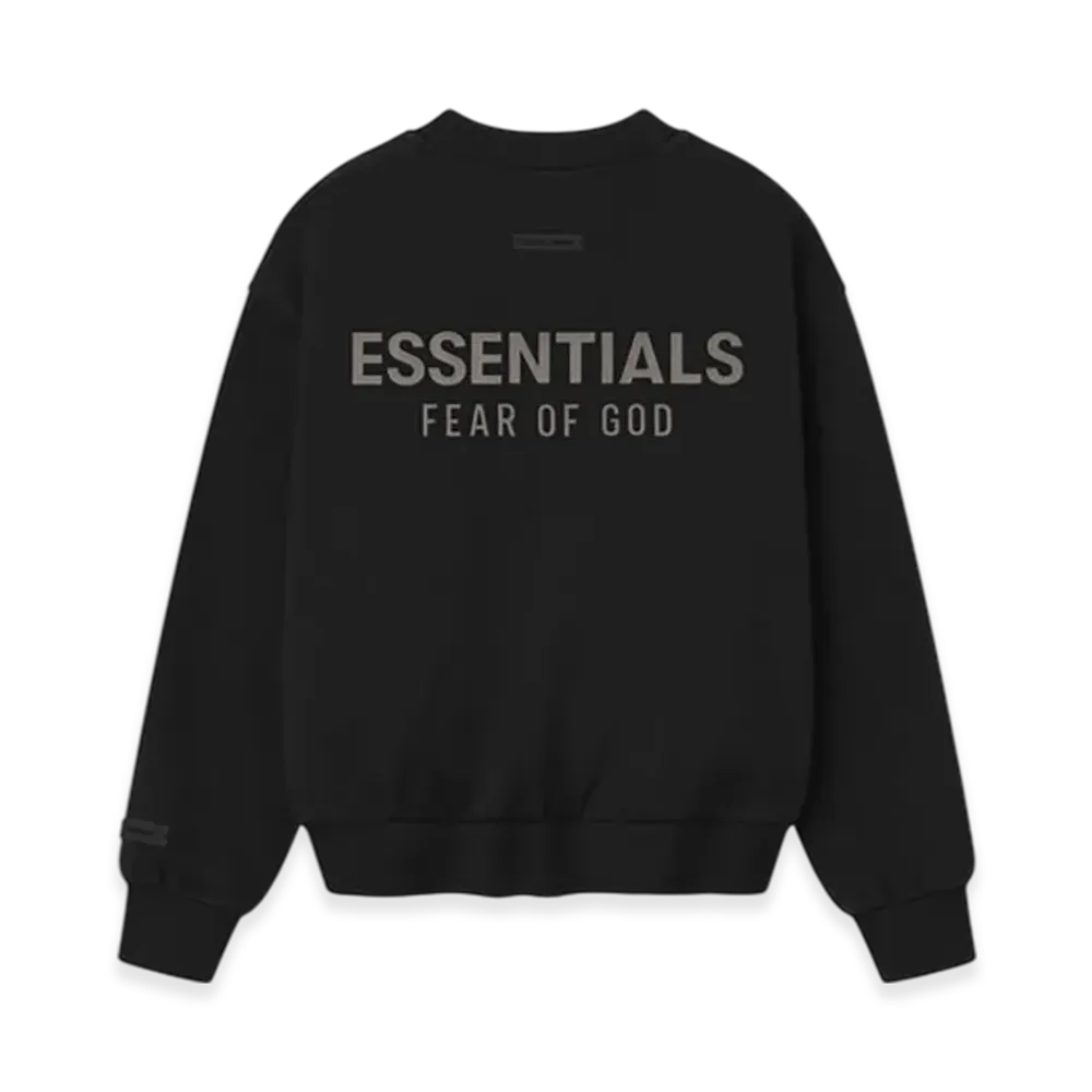 FEAR OF GOD ESSENTIALS Women's Classic Fleece Crewneck "Jet Black"