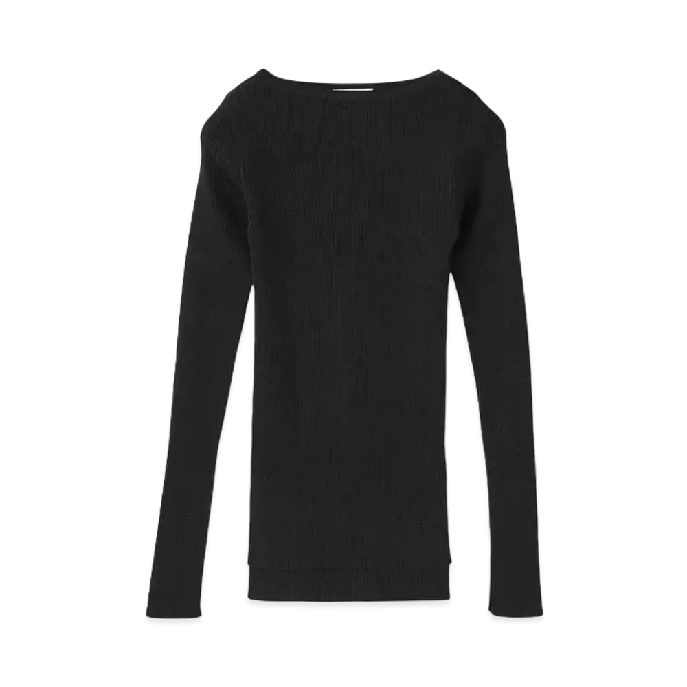 Ron Herman 15th Anniversary AURALEE Silk Giza Boat Neck Pullover "Black"