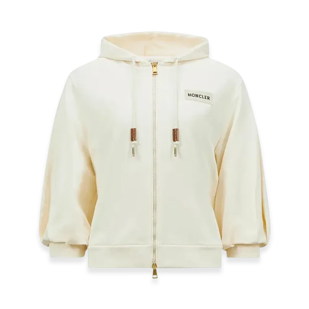 MONCLER Cotton Zip-Up Hoodie "White"