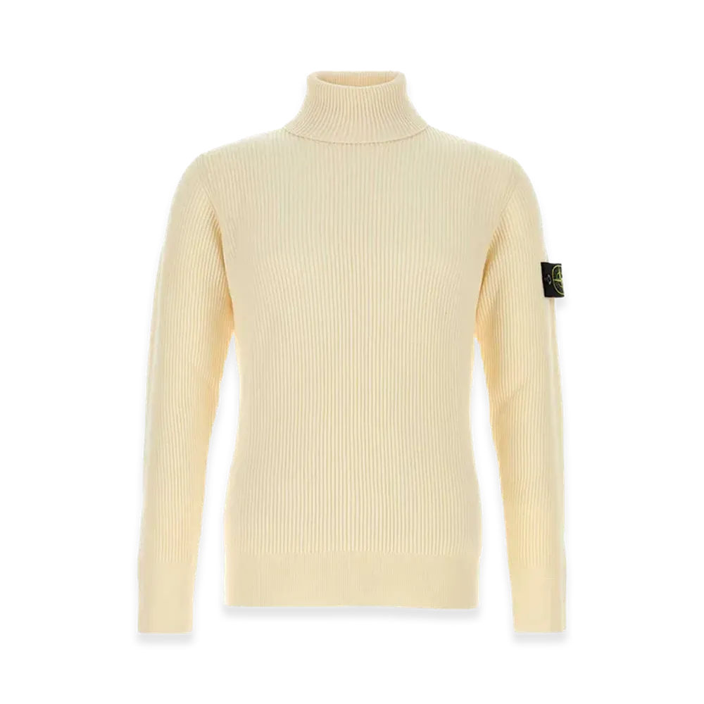 Stone Island Ivory Wool Sweater "White"