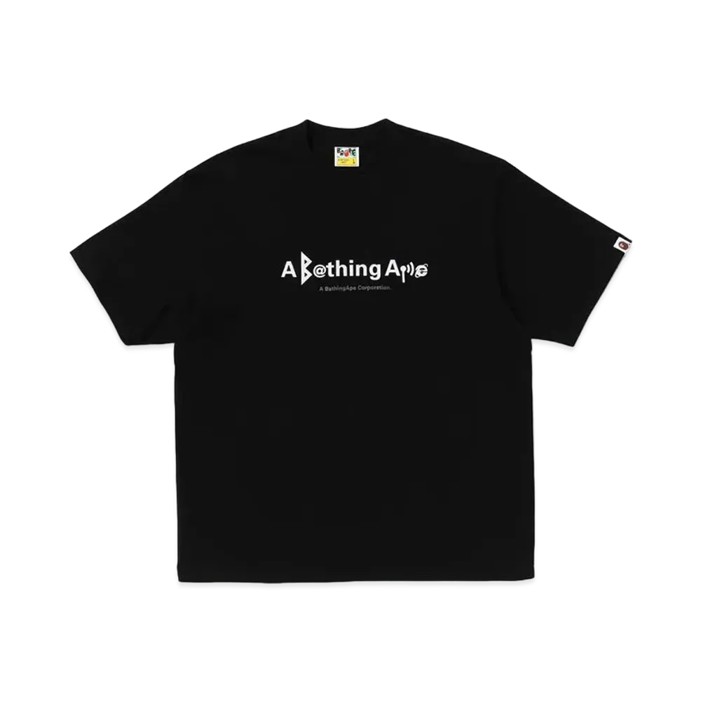 A BATHING APE Symbol Logo Relaxed Fit Tee "Black"