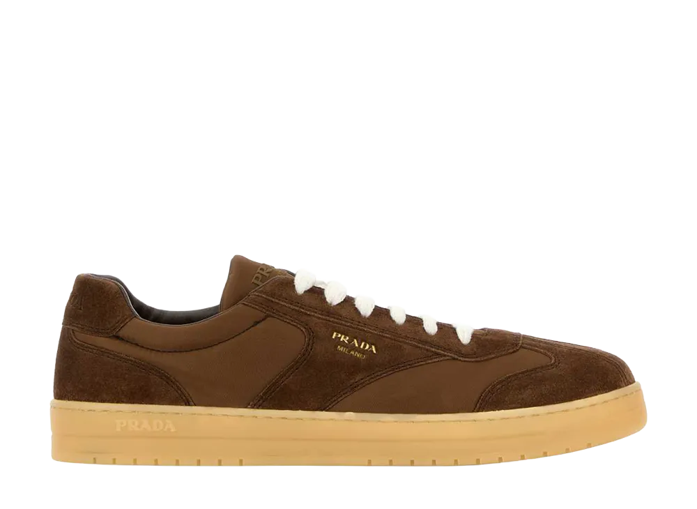 PRADA Suede E Re-Nylon Sneakers "Brown"