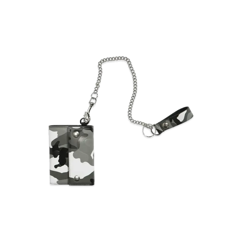 Supreme Leather Chain Wallet (25SS) "Snow Camo"