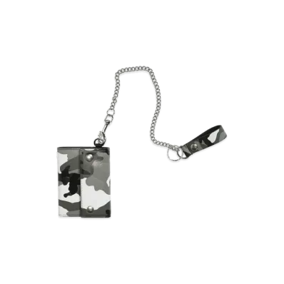 Supreme Leather Chain Wallet (25SS) "Snow Camo"