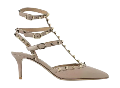 Valentino Garavani Women's Rockstud Pumps With Straps "Rose"