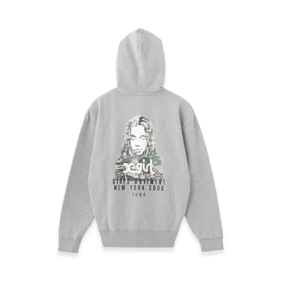 X-Girl Collage Camo Face Zip Up Sweat Hoodie "Ash"