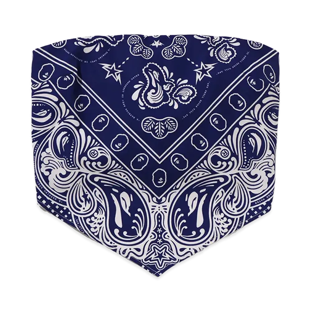 A BATHING APE Women's Paisley Pattern Bandana Scarf Top "Navy"