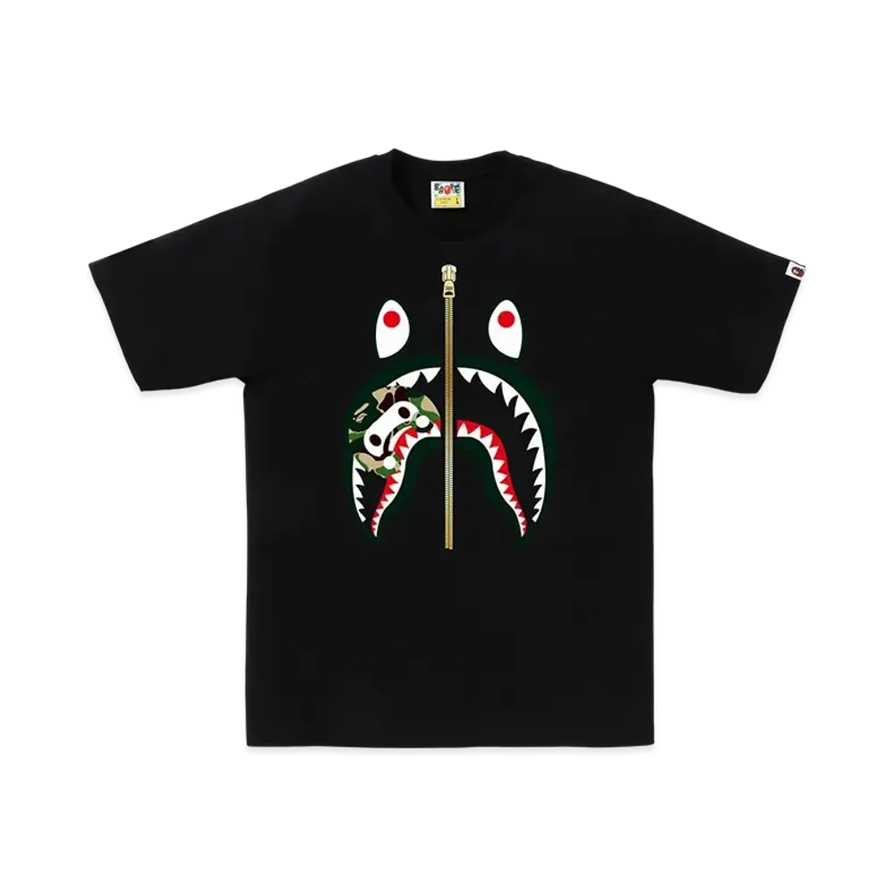A BATHING APE ABC Camo Milo Shark Tee Junior "Black/Green"