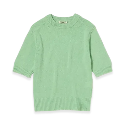 AURALEE Summer Cashmere Knit Tee "Light Green"