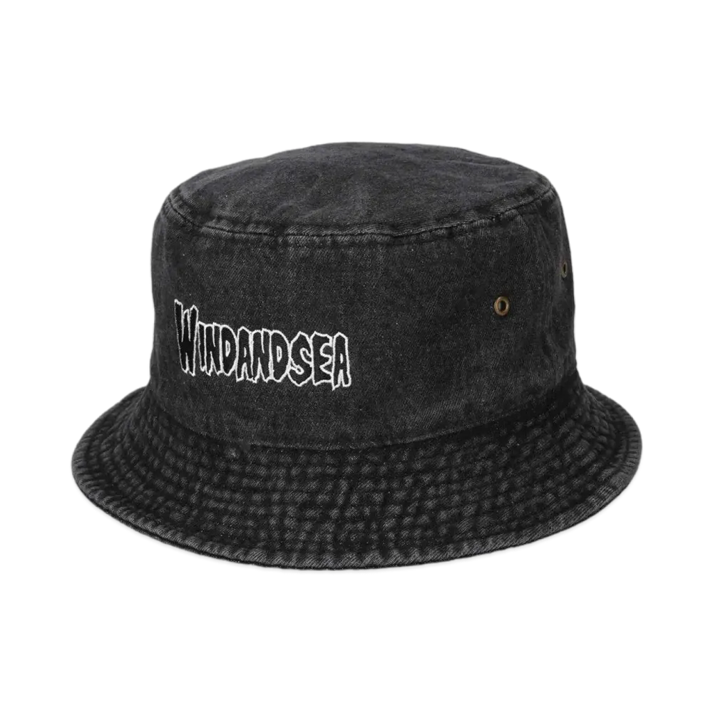 WIND AND SEA Thrash Heritage Nightmare Denim Bucket Hat "Black"