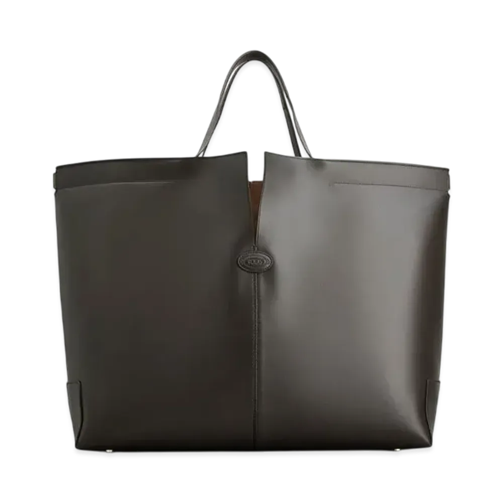 TOD'S Di Bag Folio in Leather Maxi "Brown"