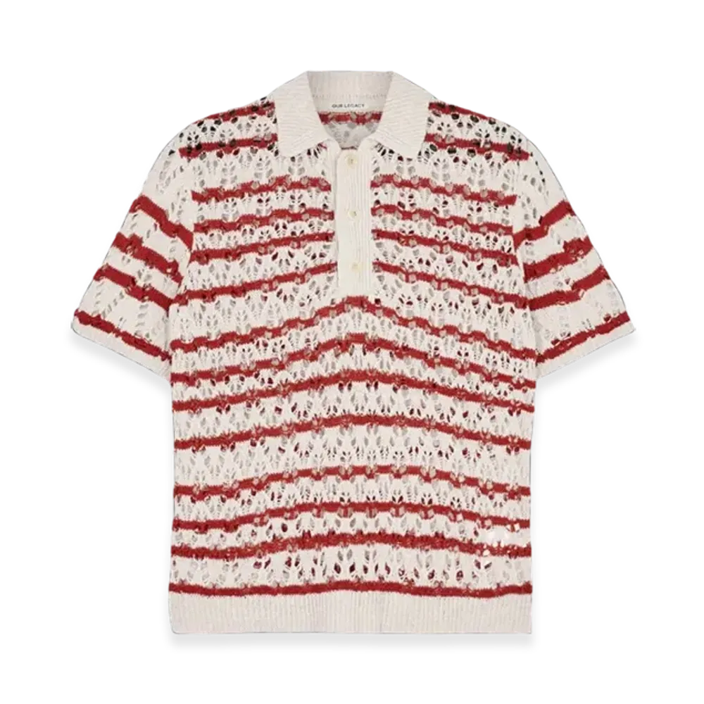 OUR LEGACY Box Piquet Shortsleeve "Zig Zag Stripe"