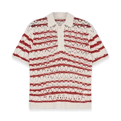 OUR LEGACY Box Piquet Shortsleeve "Zig Zag Stripe"