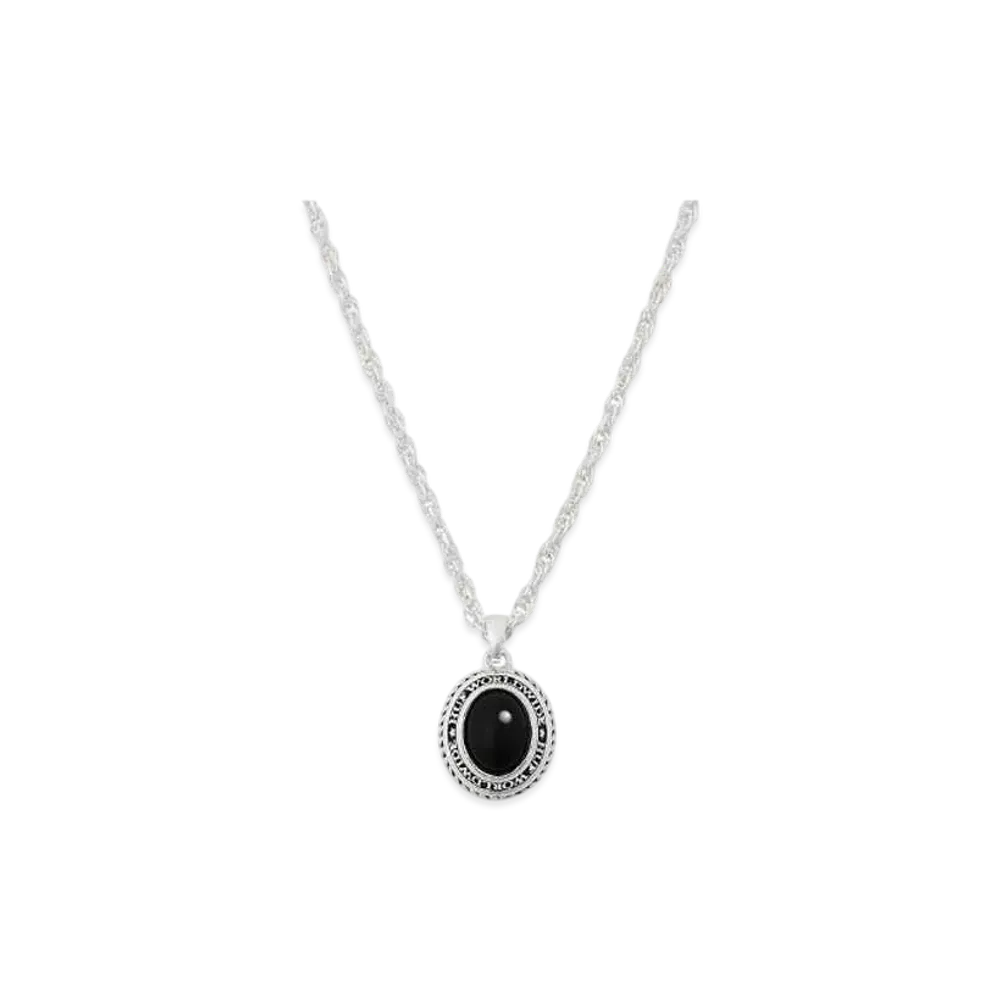 HUF Winter 24 Oval Stone Necklace "Silver"