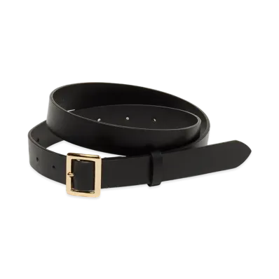 AURALEE Women's Square Buckle Belt "Black"