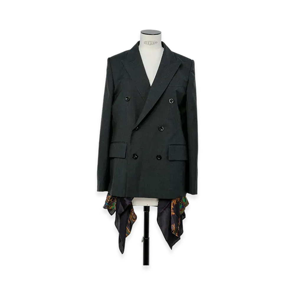 sacai Suiting x Paisley Print Jacket "Black/Black"