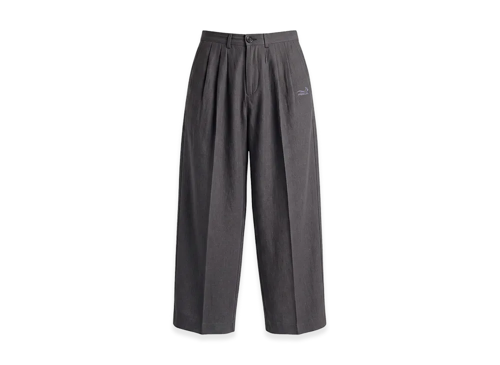 FEELS. Linen Two-Tucked Slacks "Gray"