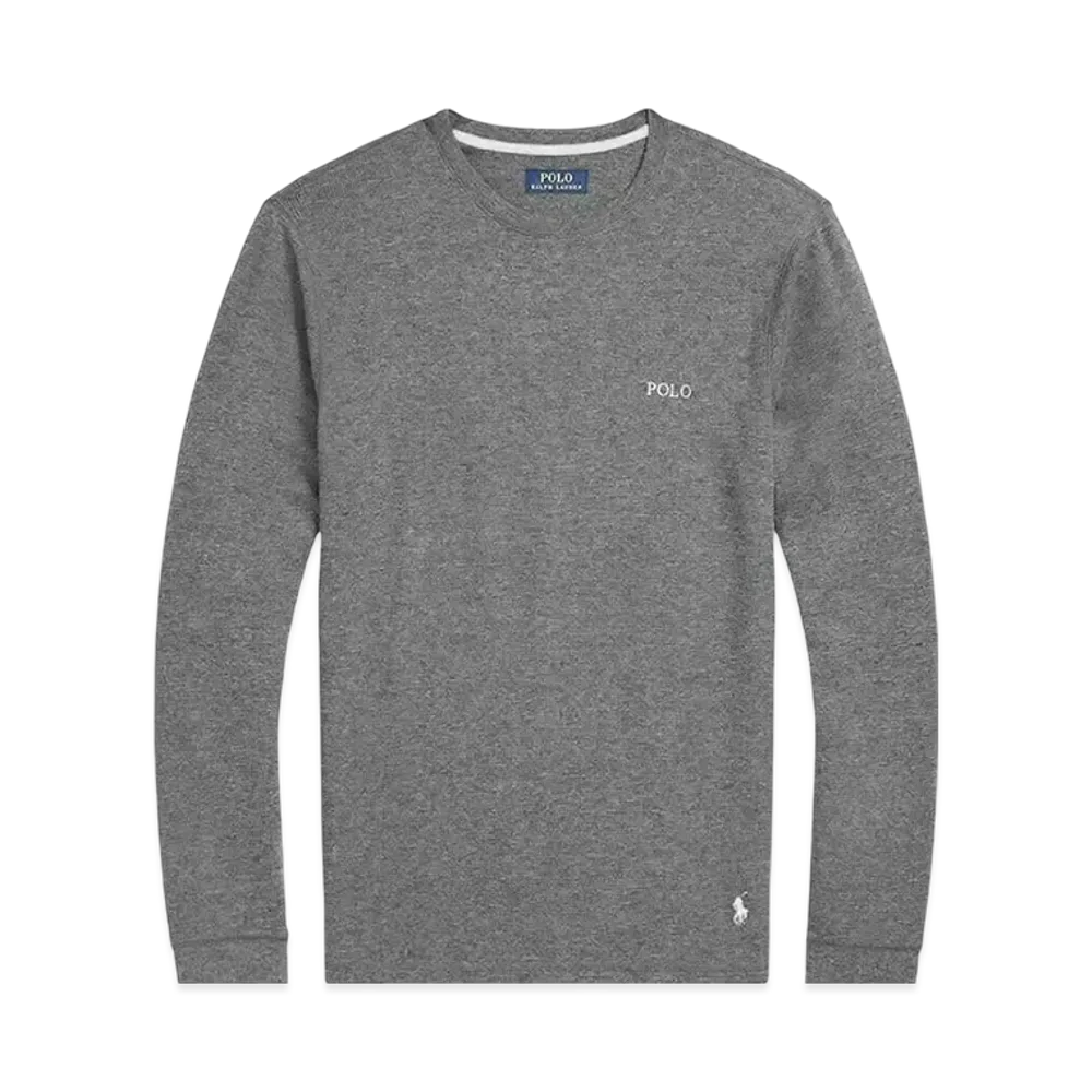 Polo Ralph Lauren Folded Waffle Long Sleeve T-Shirt "Charcoal"