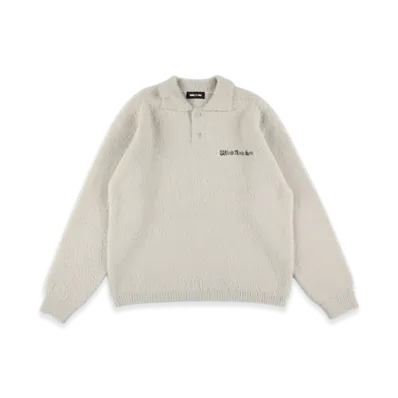 WIND AND SEA Shaggy Knit L/S Polo "Gray"