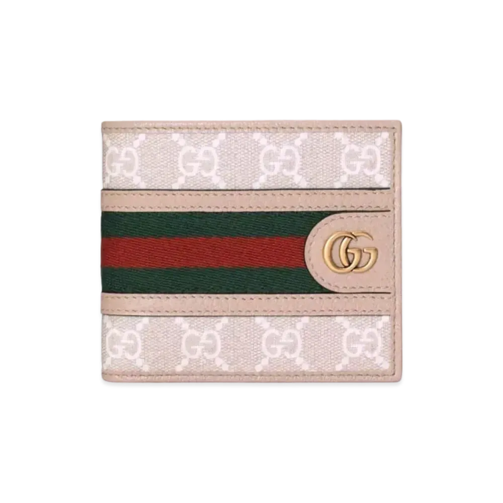 GUCCI Ophidia GG Coin Wallet GG Supreme Canvas "Beige/White"