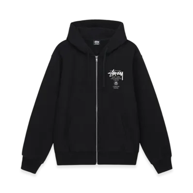 Stussy World Tour Zip Hoodie 2021 "Black"