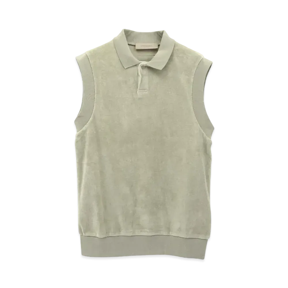 FEAR OF GOD ESSENTIALS SLEEVELESS POLO "Sea Foam"