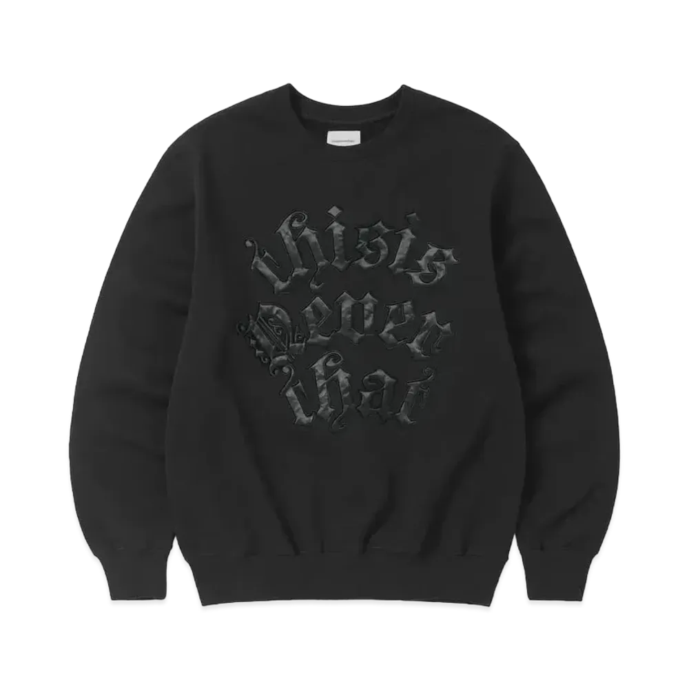 thisisneverthat Fortuna Applique Crewneck "Black"