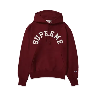 Supreme x Champion Hooded Sweatshirt "Cardinal"