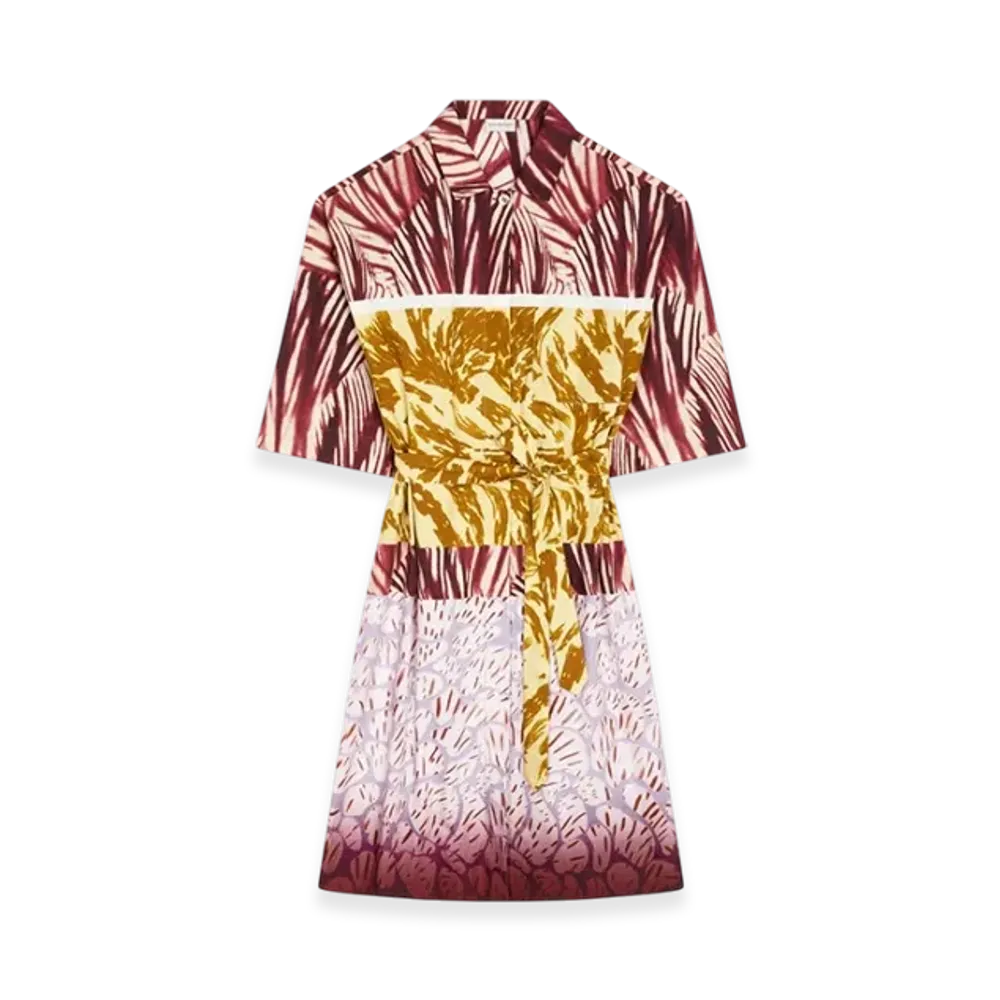 DRIES VAN NOTEN Women's Cotton Shirt Dress "Burgundy"