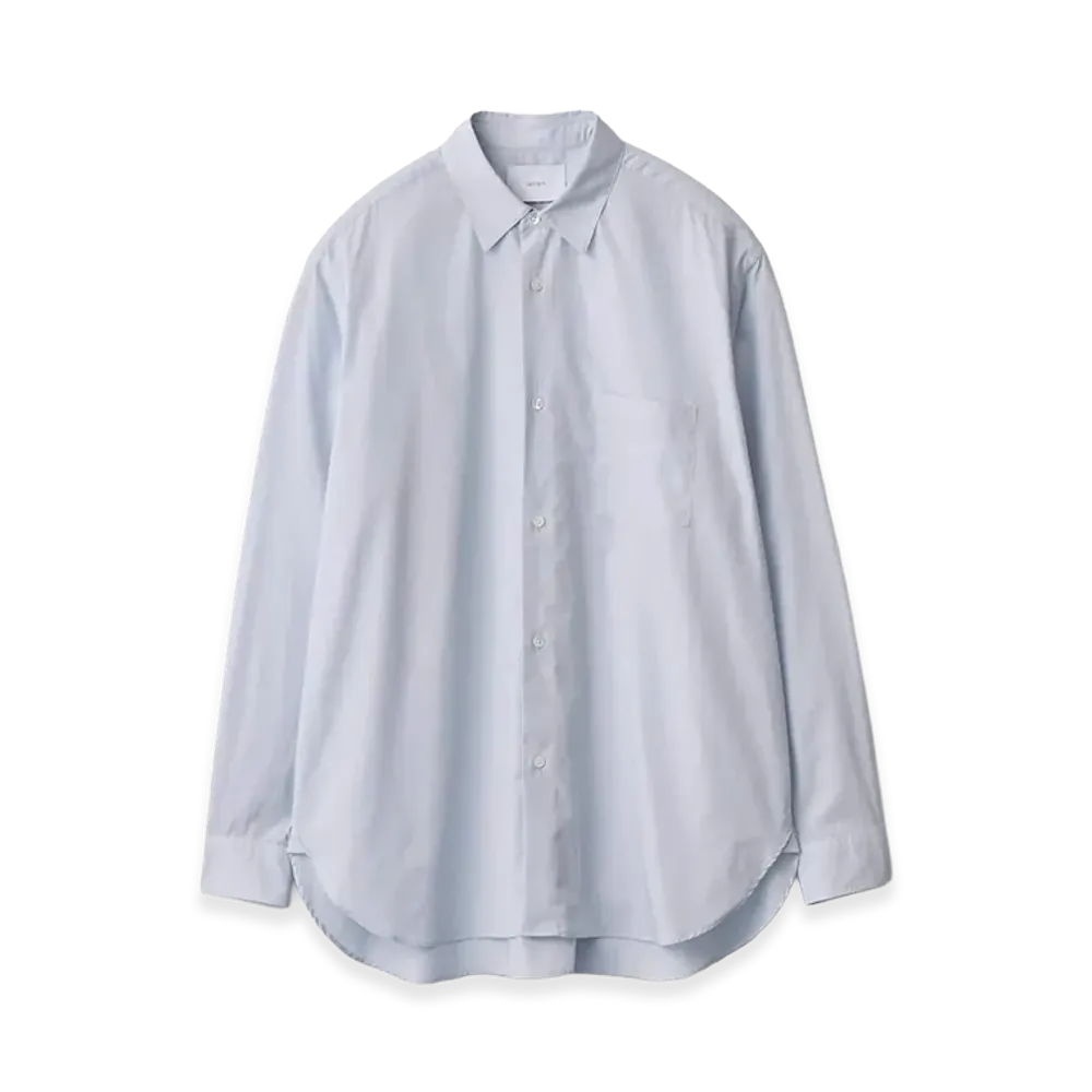 ssstein Pima Cotton Oversized Regular Collar Shirt "Off Blue"