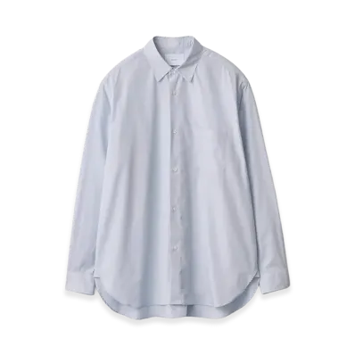 ssstein Pima Cotton Oversized Regular Collar Shirt "Off Blue"