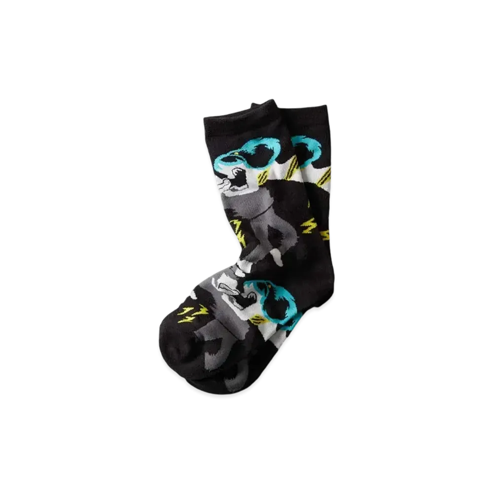 graniph x Urusei Yatsura Dengeki Pattern Middle Socks "Black"