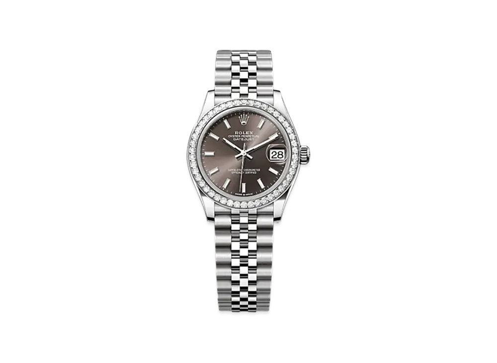 ROLEX Datejust 31 Oystersteel & White Gold Diamonds "Brown"