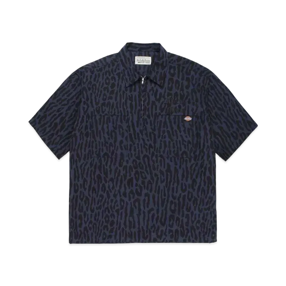 WACKO MARIA DICKIES / LEOPARD WORK SHIRT "Navy"