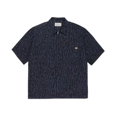 WACKO MARIA DICKIES / LEOPARD WORK SHIRT "Navy"