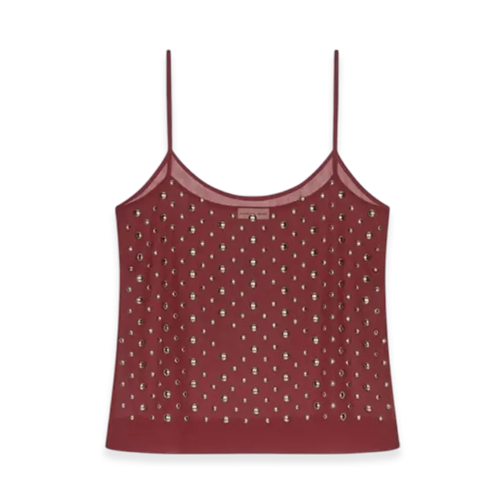 DRIES VAN NOTEN Women's Embellished Tank Top "Bordeaux"