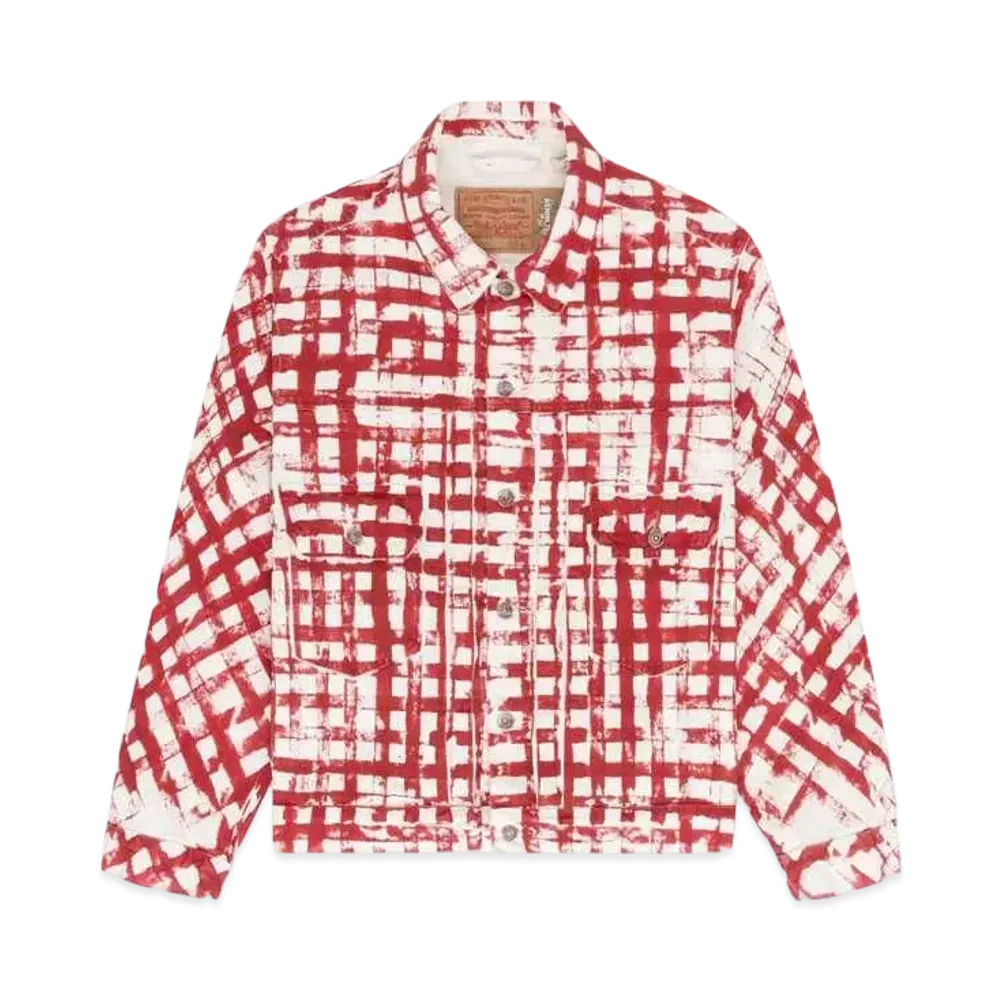DENIM TEARS x Levi's Hand Painted Picnic Plaid Trucker "Red"