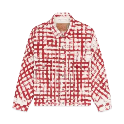 DENIM TEARS x Levi's Hand Painted Picnic Plaid Trucker "Red"