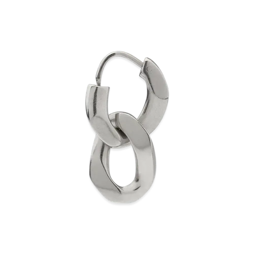 Maison Margiela Maillon Earrings With Double Curved Link "Silver"