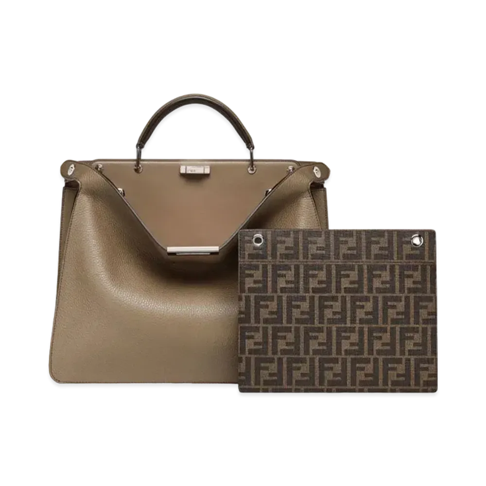 FENDI Peekaboo I See U Medium Light Leather Bag "Brown"