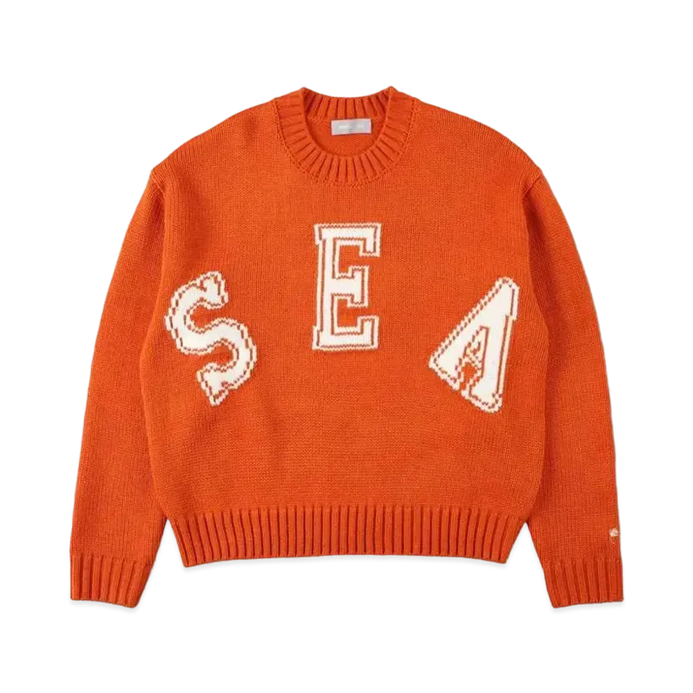 WIND AND SEA LETTERED CREWNECK SWEATERN "Orange"